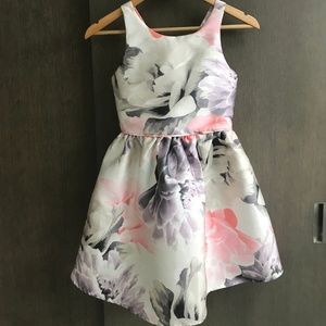 Pink and Purple Floral Sleeveless Dress